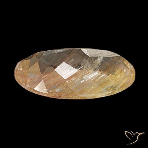 Rutile Topaz Gemstone in 13.8 x 8.6 mm Size for Sale, Rutile Topaz Stone in Warm Brown Color