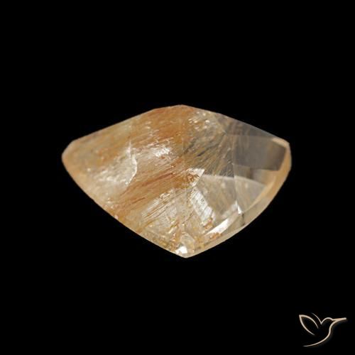 Rutile Topaz Gemstone in 9.1 x 8.2 mm Size for Sale, Rutile Topaz Stone in Orangeish Brown Color