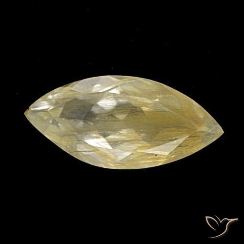 3.43 ct Yellow Rutile Topaz Stone, Natural Rutile Topaz in Marquise Facet Shape for Sale