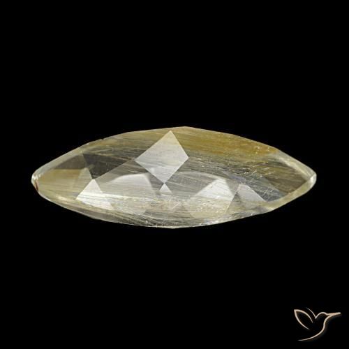 Rutile Topaz Gemstone in 15 x 7 mm Size for Sale, Rutile Topaz Stone in Dijon Yellow Color