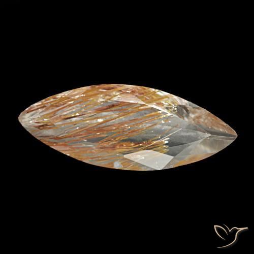 4.40 ct Brown Rutile Topaz Stone, Natural Rutile Topaz in Marquise Facet Shape for Sale