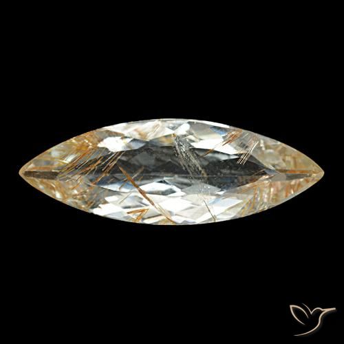 6.64ct Very Light Golden-Brown Rutile Topaz, Marquise, Transparent