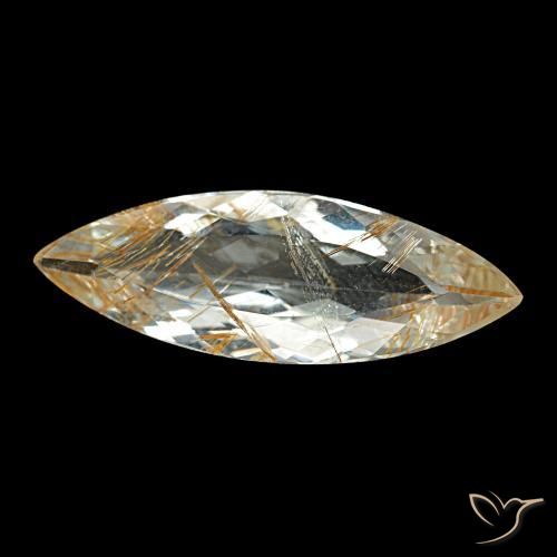 6.64 ct Golden Rutile Topaz Stone, Natural Rutile Topaz in Marquise Facet Shape for Sale