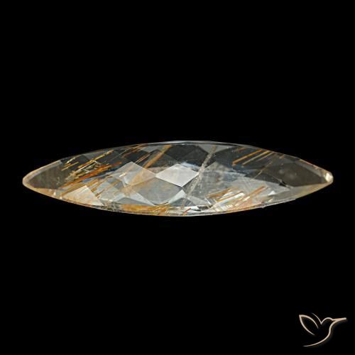 Rutile Topaz Gemstone in 24.1 x 8.5 mm Size for Sale, Rutile Topaz Stone in Very Light Golden-Brown Color