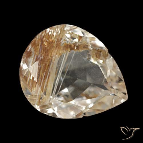 4.78 ct Brown Rutile Topaz Stone, Natural Rutile Topaz in Pear Facet Shape for Sale