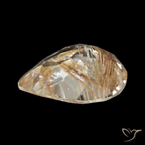 Rutile Topaz Gemstone in 12.8 x 10.6 mm Size for Sale, Rutile Topaz Stone in Warm Brown Color