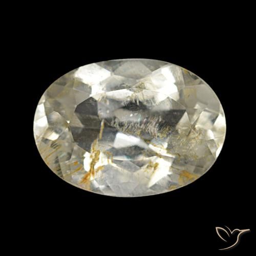 4.50ct Very Light Golden-Brown Rutile Topaz, Oval, Transparent