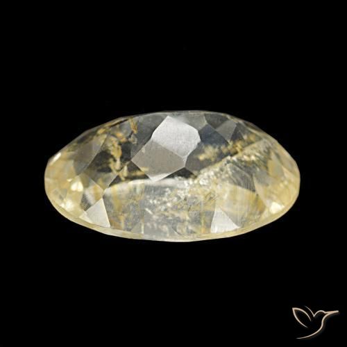 Rutile Topaz Gemstone in 11.9 x 8.6 mm Size for Sale, Rutile Topaz Stone in Very Light Golden-Brown Color