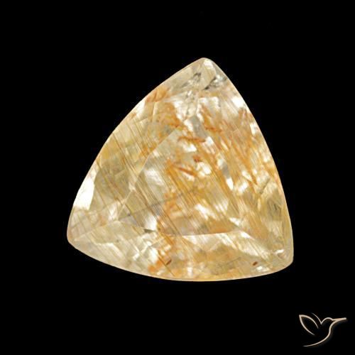 2.67 ct Yellow Rutile Topaz Stone, Natural Rutile Topaz in Trillion Facet Shape for Sale