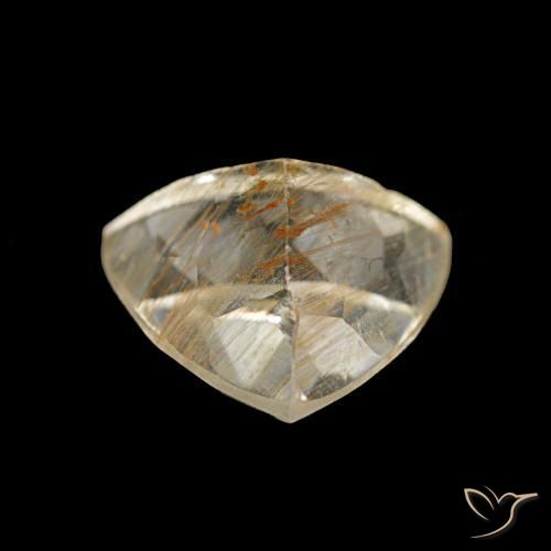 Rutile Topaz Gemstone in 9 x 8.6 mm Size for Sale, Rutile Topaz Stone in Golden-Yellow Color