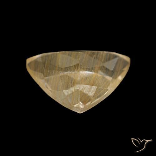 Rutile Topaz Gemstone in 10 x 8.7 mm Size for Sale, Rutile Topaz Stone in Medium Gold Color