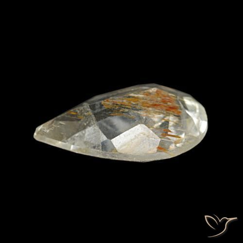 Rutile Topaz Gemstone in 9.6 x 6.5 mm Size for Sale, Rutile Topaz Stone in Medium Gold Color