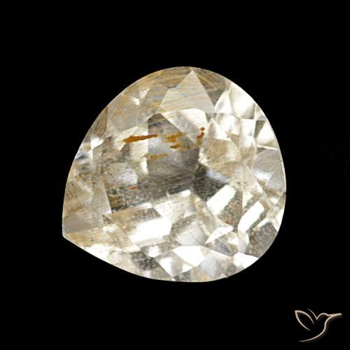 2.49ct Very Light Golden-Brown Rutile Topaz, Pear Shape, Transparent