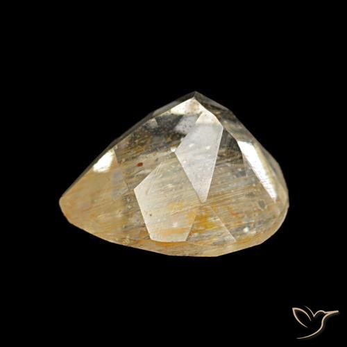 Rutile Topaz Gemstone in 8.7 x 8.2 mm Size for Sale, Rutile Topaz Stone in Very Light Golden-Brown Color