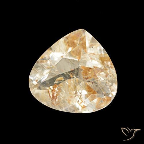 1.95 ct Golden Rutile Topaz Stone, Natural Rutile Topaz in Pear Facet Shape for Sale