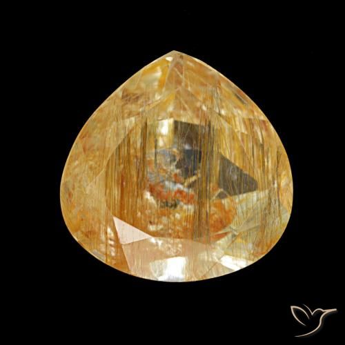 3.52ct Deep Golden-Peach Rutile Topaz, Pear Shape, Transparent