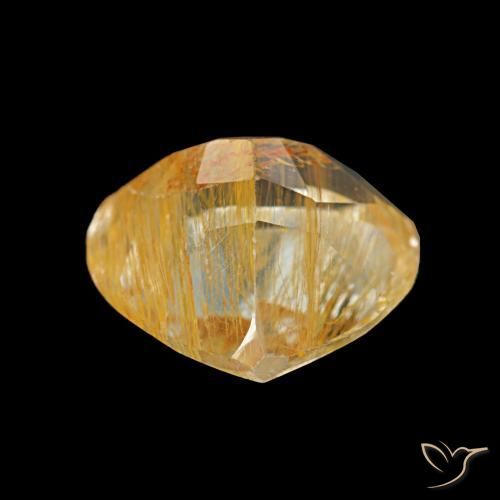 Rutile Topaz Gemstone in 9.7 x 9.7 mm Size for Sale, Rutile Topaz Stone in Deep Golden-Peach Color