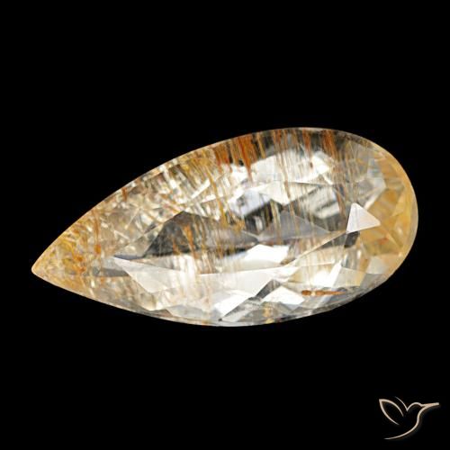 3.52ct Golden-Yellow Rutile Topaz, Pear Shape, Transparent