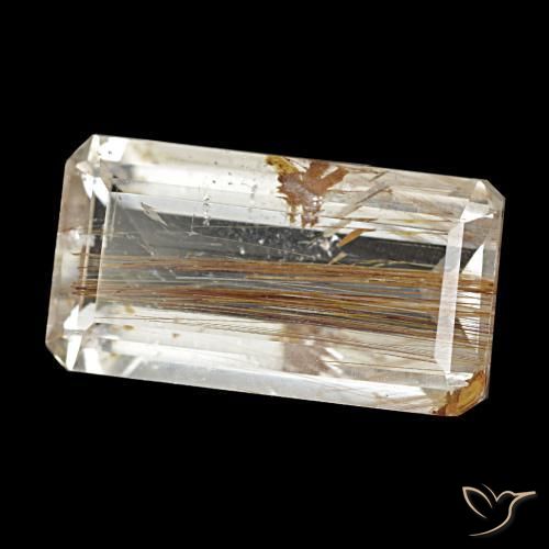 10.51 ct Brown Rutile Topaz Stone, Natural Rutile Topaz in Octagon Step Cut Shape for Sale