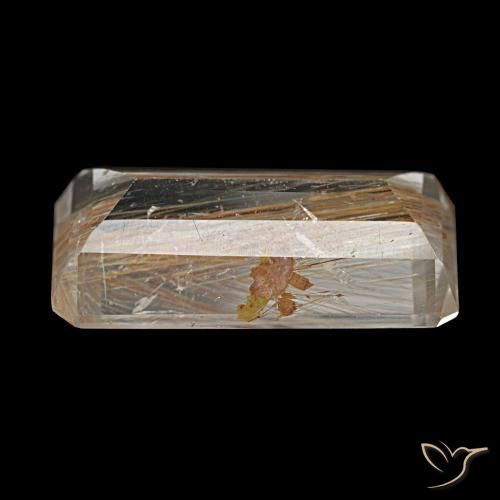 Rutile Topaz Gemstone in 17.4 x 9.4 mm Size for Sale, Rutile Topaz Stone in Very Light Tawny Brown Color