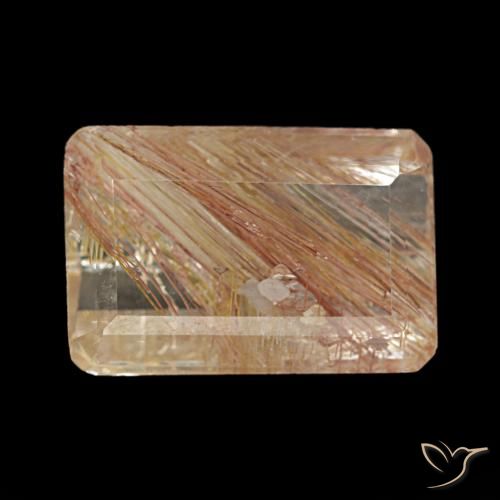 4.31ct Very Light Brown Rutile Topaz, Emerald Cut, Transparent