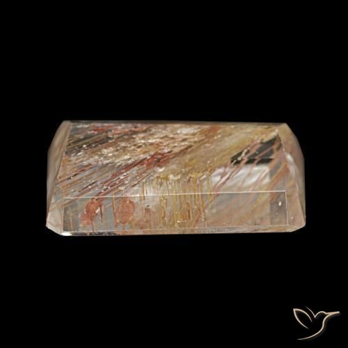 Rutile Topaz Gemstone in 11.6 x 7.8 mm Size for Sale, Rutile Topaz Stone in Very Light Brown Color