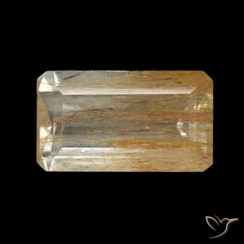 3.10Ct Medium Light-Brown Rutile Topaz, Emerald Cut, Transparent