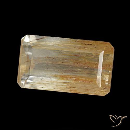 3.10 ct Brown Rutile Topaz Stone, Natural Rutile Topaz in Octagon Step Cut Shape for Sale