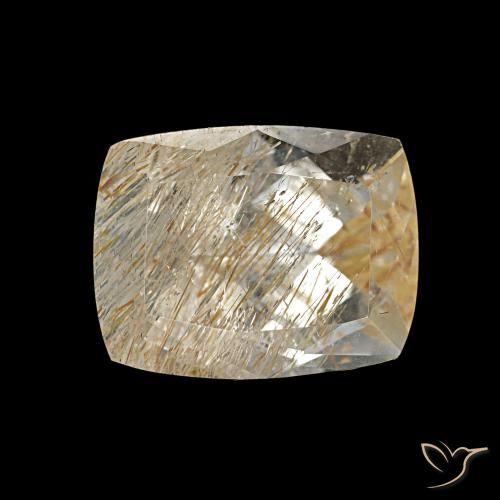3.62Ct Very Light Brown Rutile Topaz, Cushion, Transparent