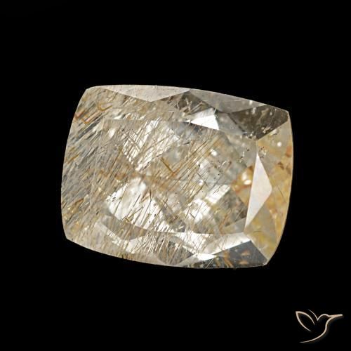 3.62 ct Brown Rutile Topaz Stone, Natural Rutile Topaz in Cushion-Cut Shape for Sale