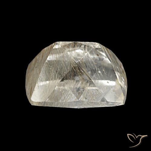 Rutile Topaz Gemstone in 9.4 x 7.3 mm Size for Sale, Rutile Topaz Stone in Very Light Brown Color