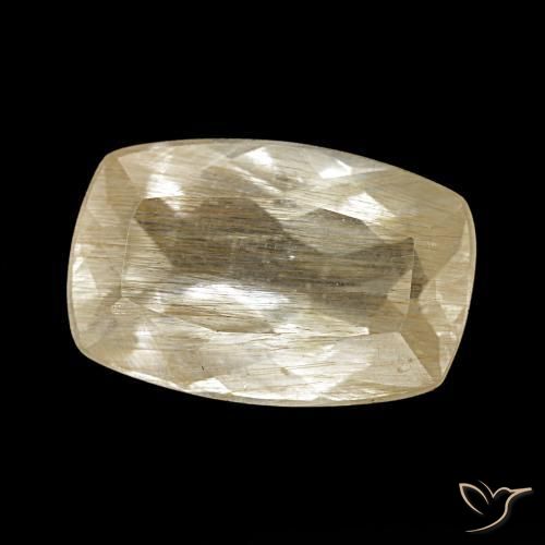 3.24 ct Golden Rutile Topaz Stone, Natural Rutile Topaz in Cushion-Cut Shape for Sale