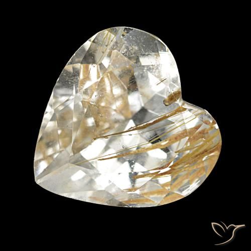 5.73ct Very Light Golden-Brown Rutile Topaz, Heart, Transparent