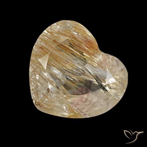 2.15ct Medium Golden Rutile Topaz, Heart, Transparent