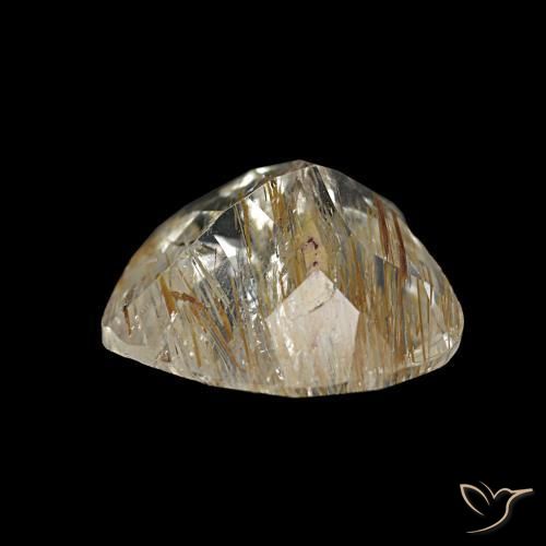 Rutile Topaz Gemstone in 8.9 x 8 mm Size for Sale, Rutile Topaz Stone in Medium Golden Color
