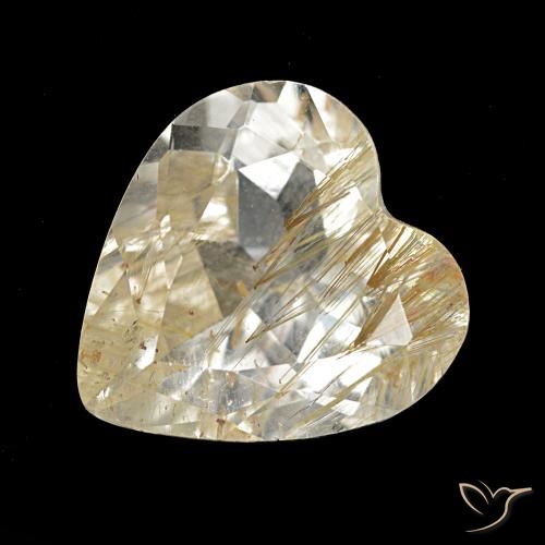 4.76ct Very Light Golden-Brown Rutile Topaz, Heart, Transparent
