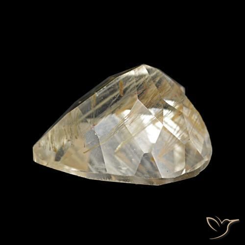 Rutile Topaz Gemstone in 10.8 x 10.4 mm Size for Sale, Rutile Topaz Stone in Very Light Golden-Brown Color