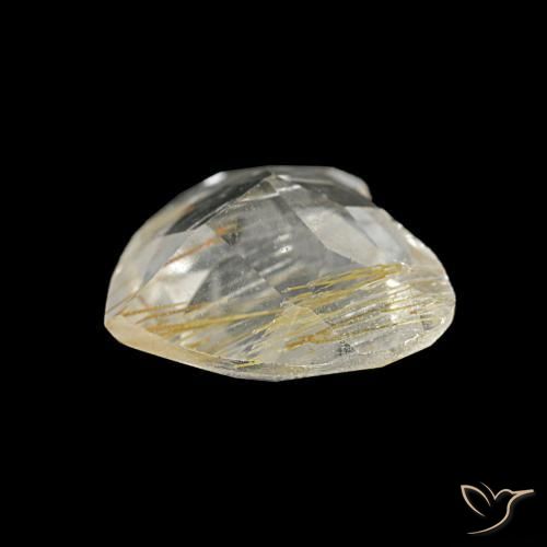 Rutile Topaz Gemstone in 7 x 6.3 mm Size for Sale, Rutile Topaz Stone in Pale Yellow Color