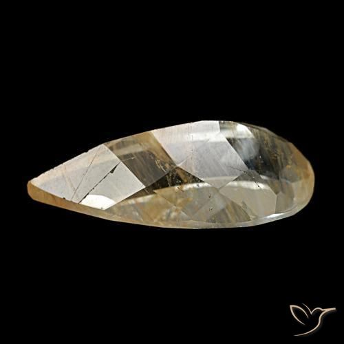 Rutile Topaz Gemstone in 15.7 x 7.3 mm Size for Sale, Rutile Topaz Stone in Very Light Golden-Brown Color