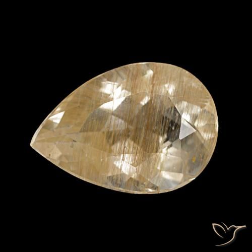 3.22ct Yellow Rutile Topaz, Pear Shape, Transparent