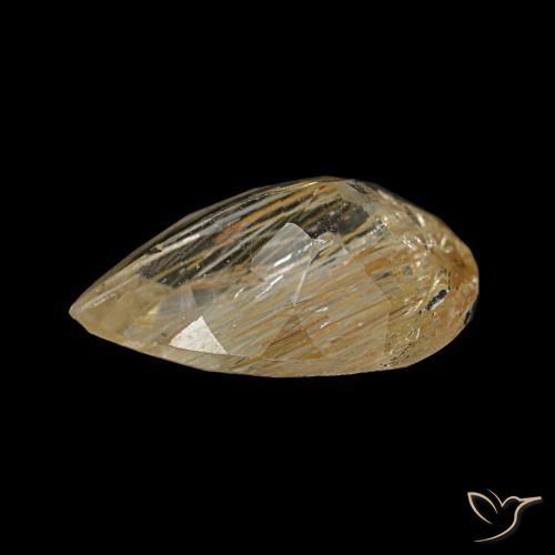 Rutile Topaz Gemstone in 10.9 x 7.7 mm Size for Sale, Rutile Topaz Stone in Very Light Golden-Brown Color