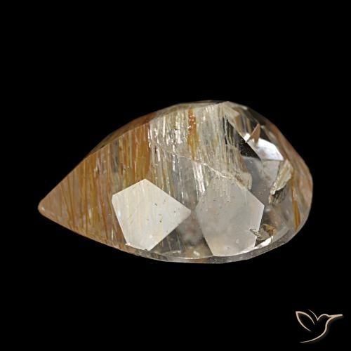 Rutile Topaz Gemstone in 13.6 x 11.1 mm Size for Sale, Rutile Topaz Stone in Very Light Golden-Brown Color