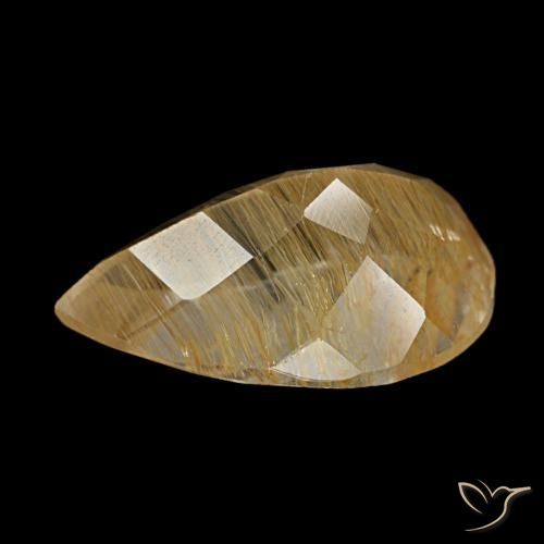 Rutile Topaz Gemstone in 14.9 x 9.5 mm Size for Sale, Rutile Topaz Stone in Very Light Golden-Brown Color