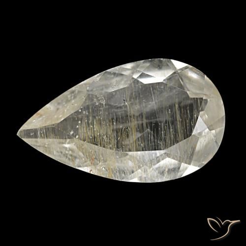 4.94 ct Yellow Rutile Topaz Gemstone, Rutile Topaz Gem in Pear Facet Shape for Sale.