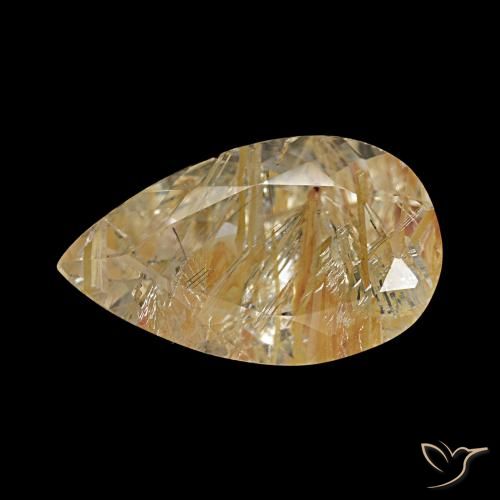 3.46ct Yellow Rutile Topaz, Pear Shape, Transparent