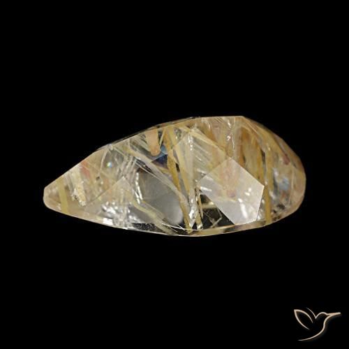 Rutile Topaz Gemstone in 12.8 x 7.6 mm Size for Sale, Rutile Topaz Stone in Very Light Golden-Brown Color