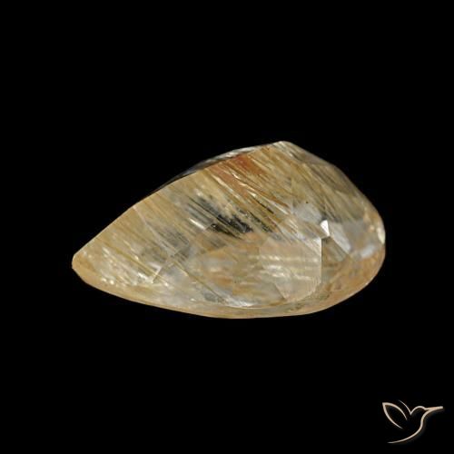 Rutile Topaz Gemstone in 8.9 x 6.4 mm Size for Sale, Rutile Topaz Stone in Very Light Golden-Brown Color