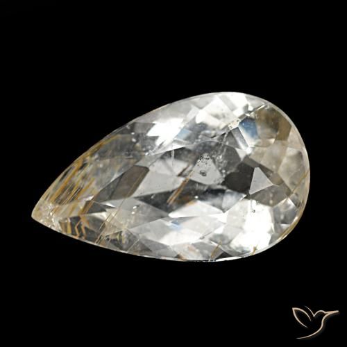 3.20 ct Yellow Rutile Topaz Gemstone, Rutile Topaz Gem in Pear Facet Shape for Sale.