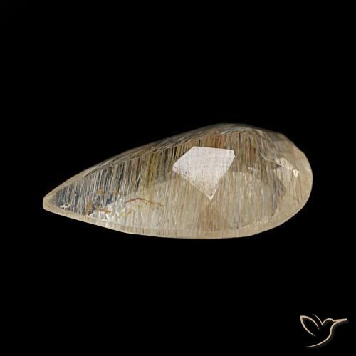 Rutile Topaz Gemstone in 11.9 x 7.1 mm Size for Sale, Rutile Topaz Stone in Very Light Golden-Brown Color