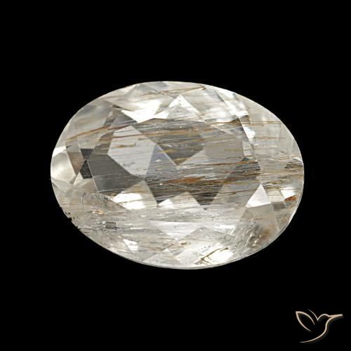 3.70 ct Golden Rutile Topaz Stone, Natural Rutile Topaz in Oval Facet Shape for Sale